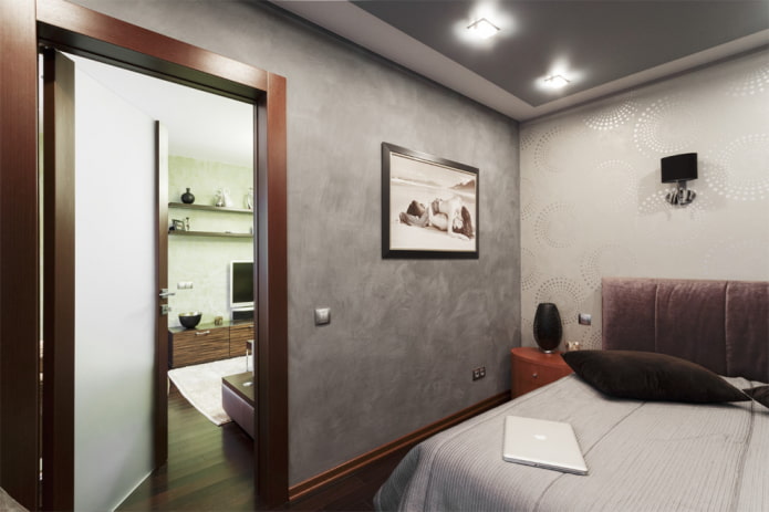 gray bedroom finishing