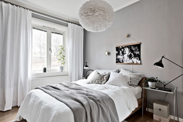 gray walls in the bedroom