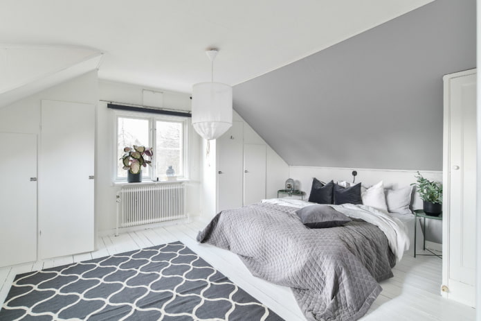 bedroom with sloping walls