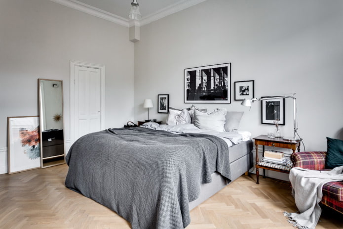 parquet floor in the bedroom