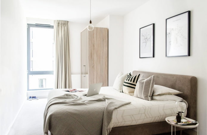 subtle bedroom with a white wall