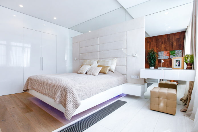 lamps built into the headboard