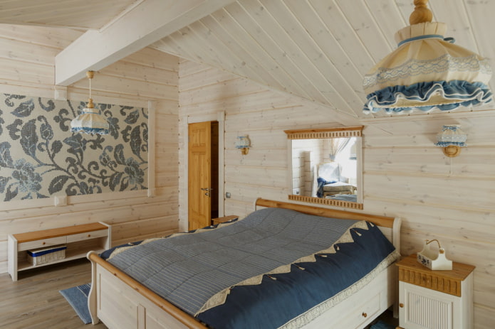 color scheme of the bedroom in a rustic country style