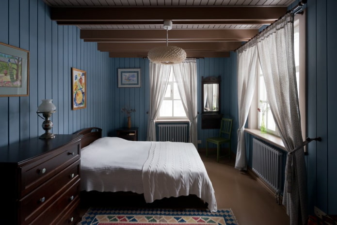 color scheme of the bedroom in the rustic country style