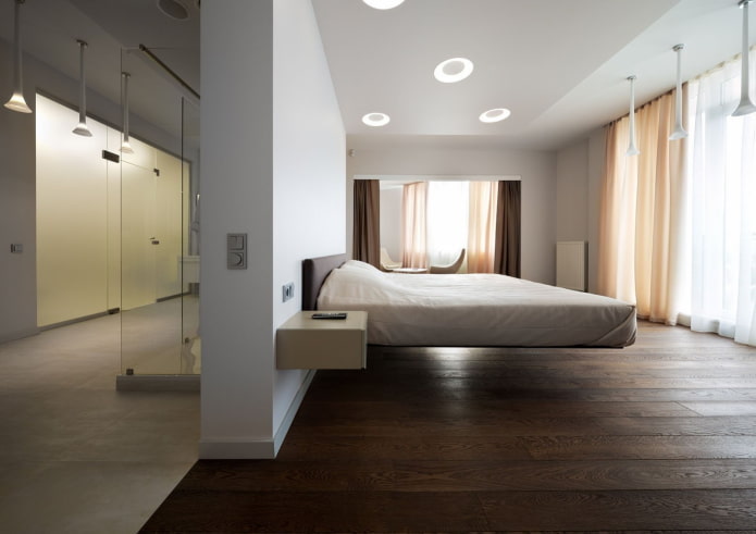 bedroom decoration in high-tech style