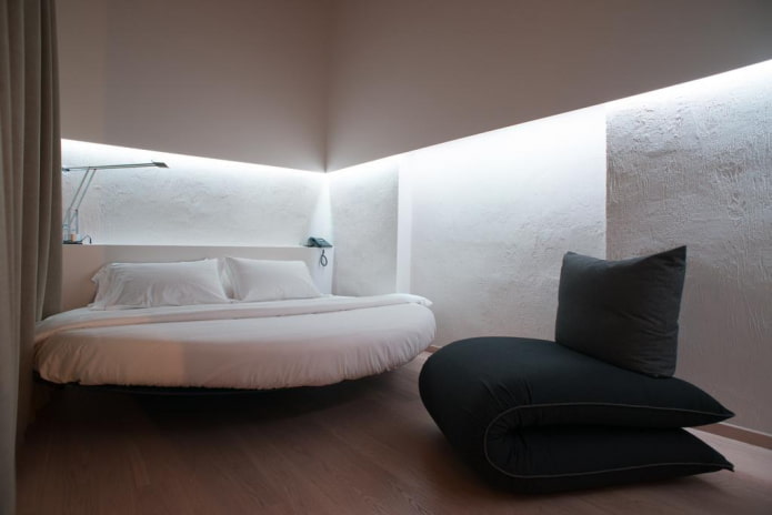 furniture in the bedroom interior in hi-tech style