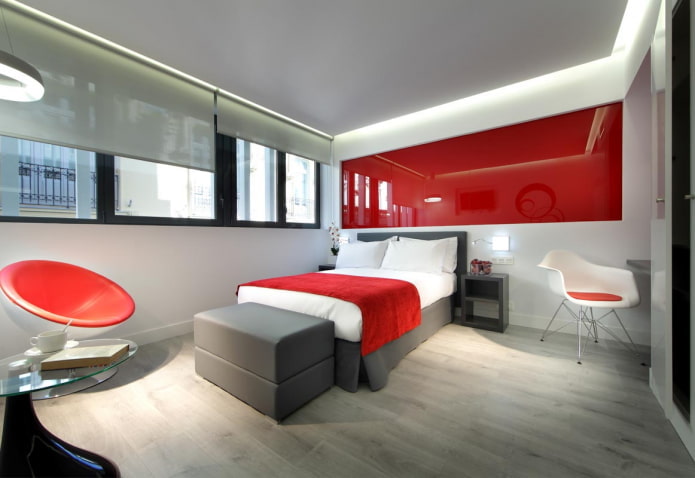 bedroom interior design in hi-tech style