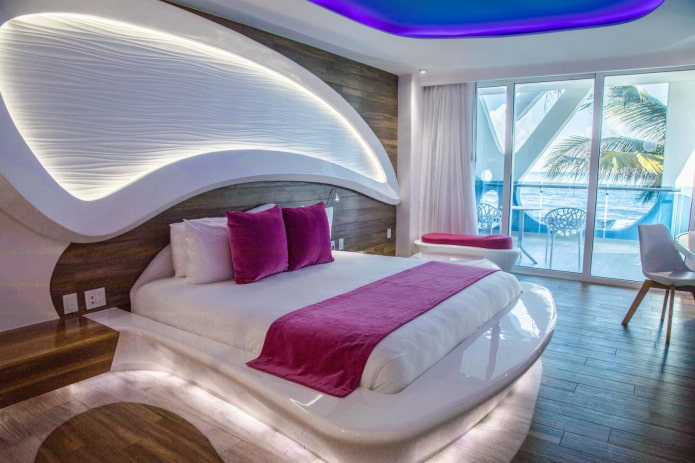 bedroom interior design in hi-tech style