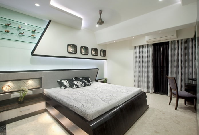 bedroom interior design in hi-tech style