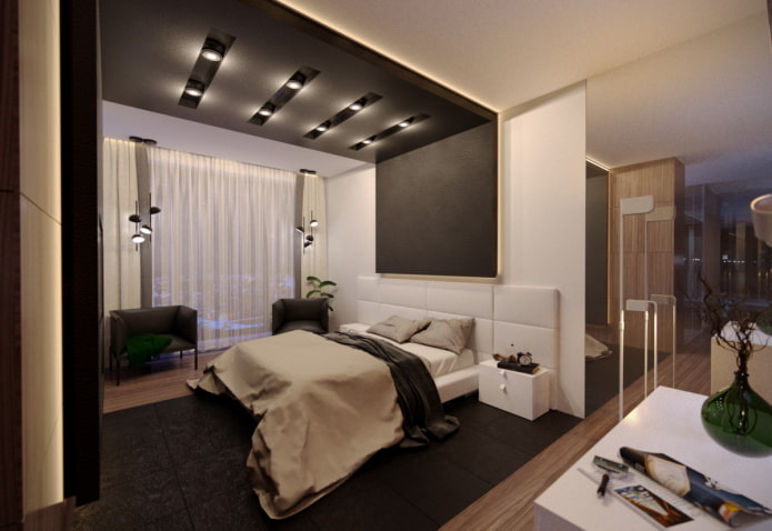bedroom decor in high-tech style