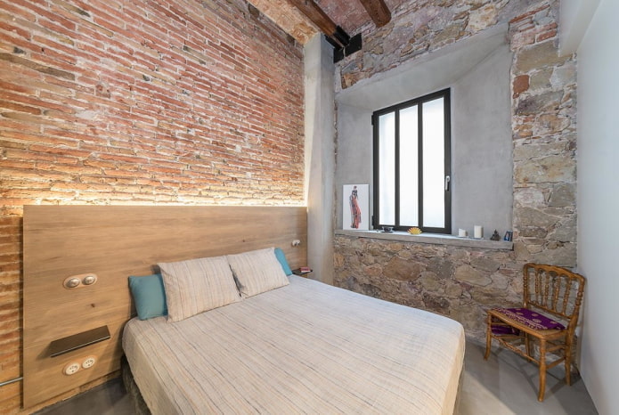 women's bedroom in industrial style