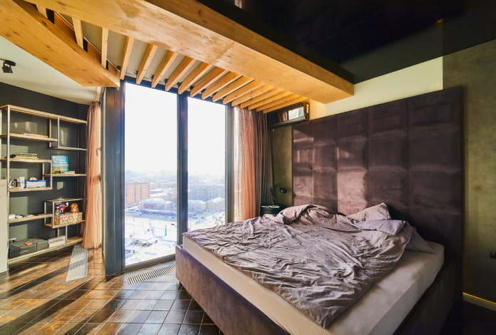 men's bedroom in industrial style