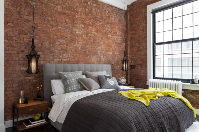 small bedroom design in industrial style