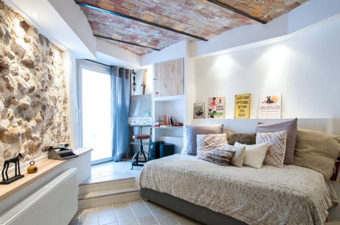 small bedroom design in industrial style