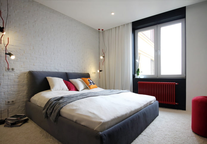 small bedroom design in industrial style