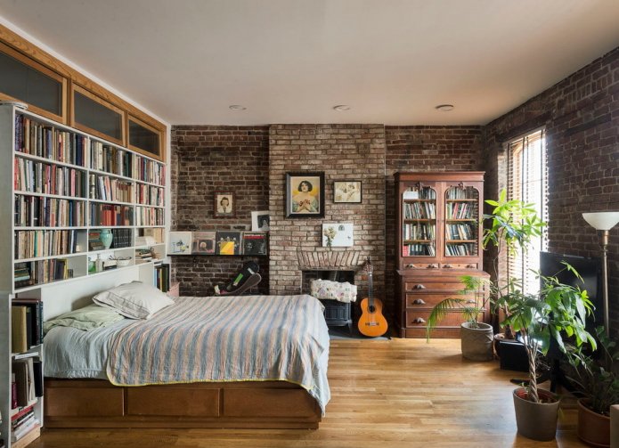 stretch ceiling in the loft bedroom
