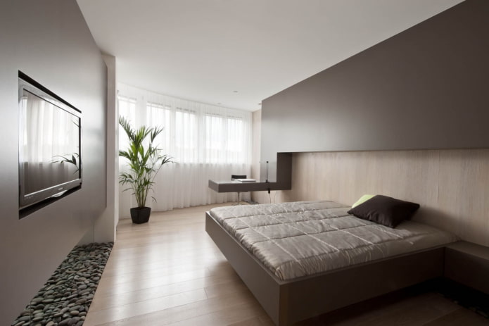 color scheme of the bedroom in a minimalist style