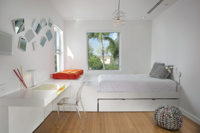 teenager's bedroom in minimalist style