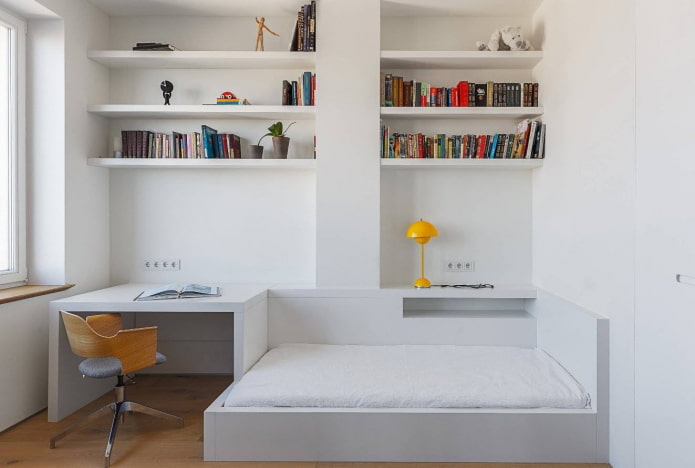 teenager bedroom in minimalist style