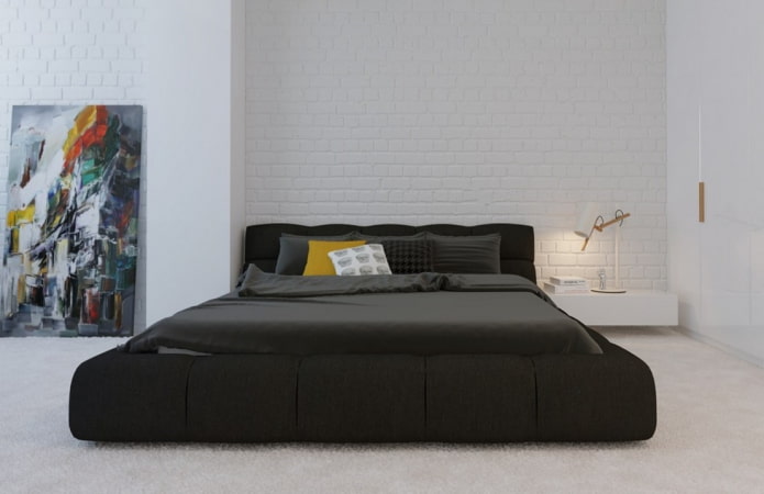white walls in the bedroom interior