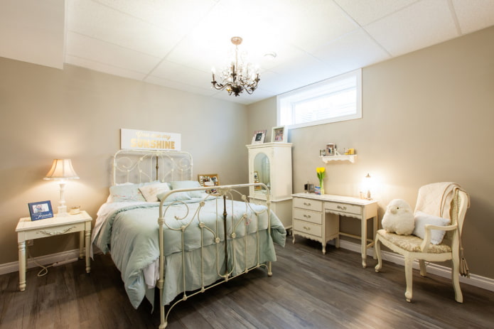 wrought iron bed in the interior