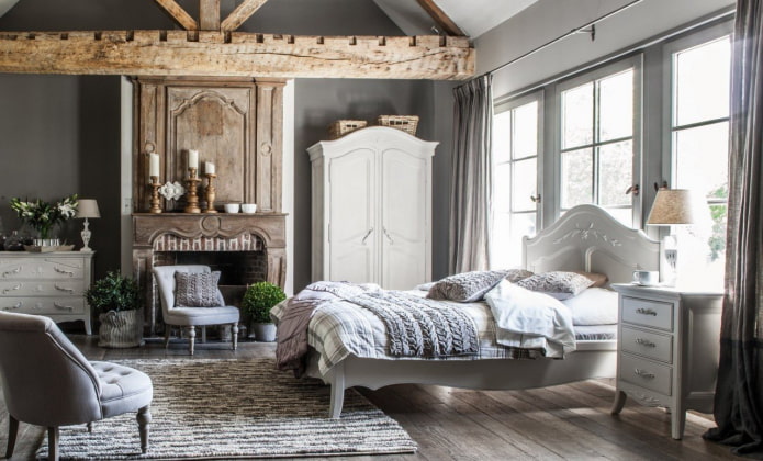 bedroom with a fireplace