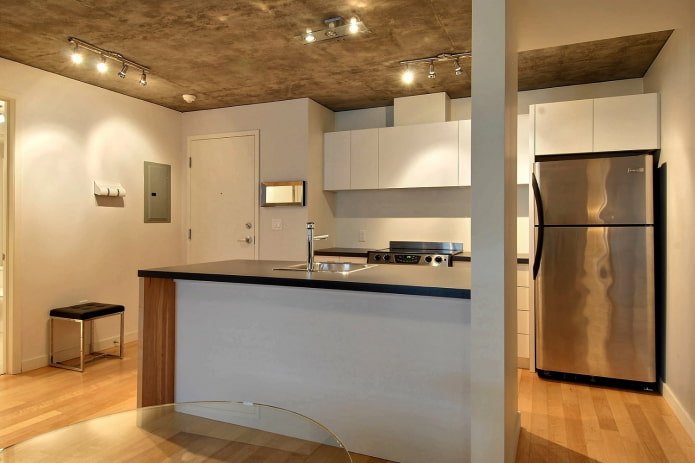 spots on a bracket in the interior design