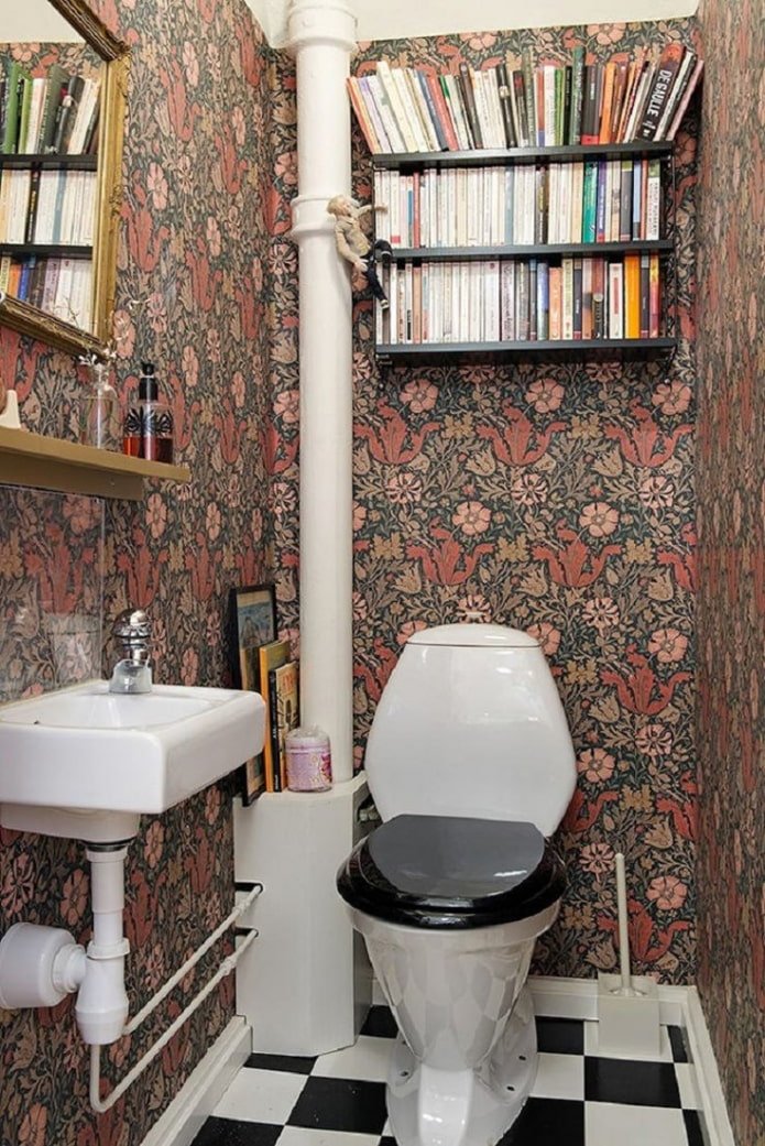 toilet with a pipe
