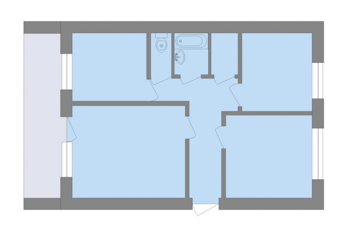 three-room apartment in a stalinka