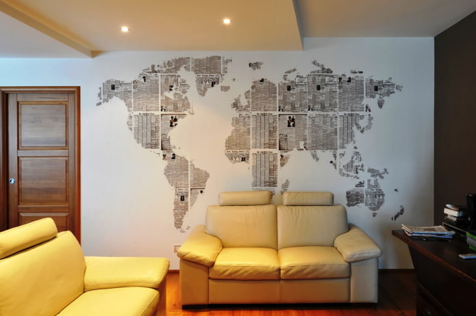 newspaper collage world map