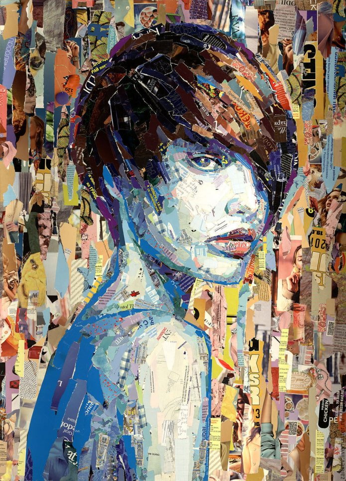 portrait of a girl from magazine scraps
