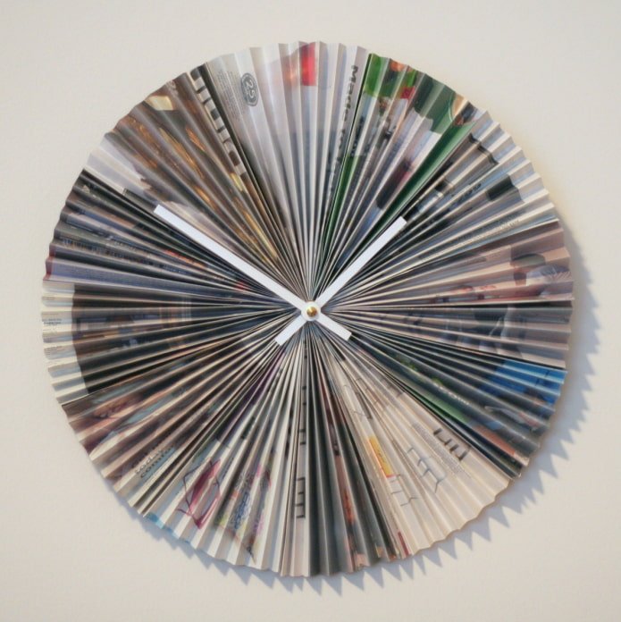 clock from magazine pages