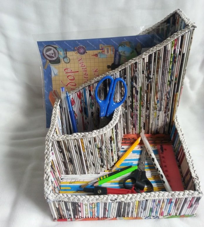 organizer from magazine tubes
