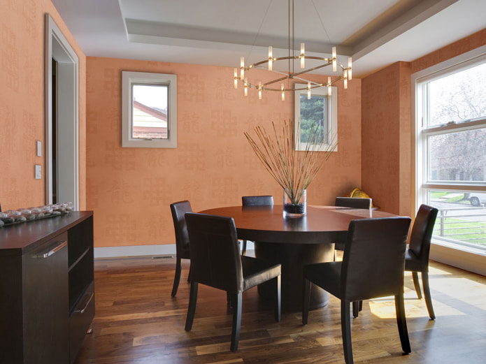 glass wallpaper in orange tones