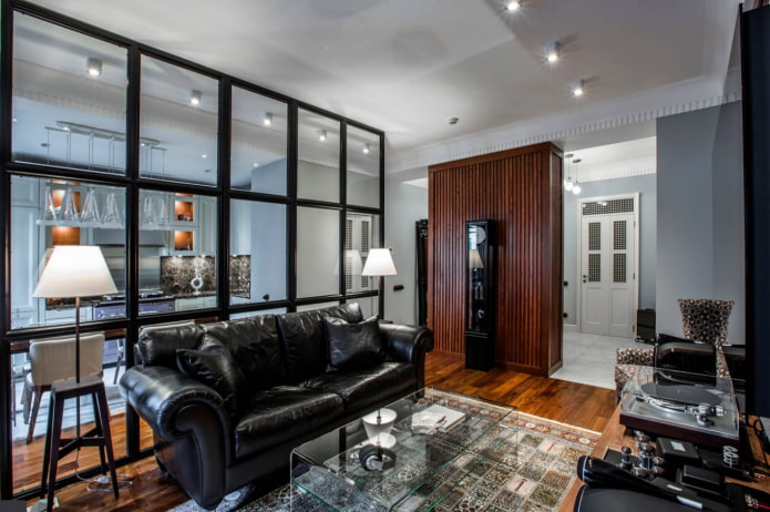 glass wall in the living room