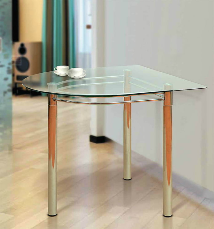 kitchen table with a semicircular tabletop