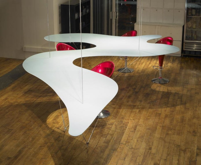 unusually shaped table