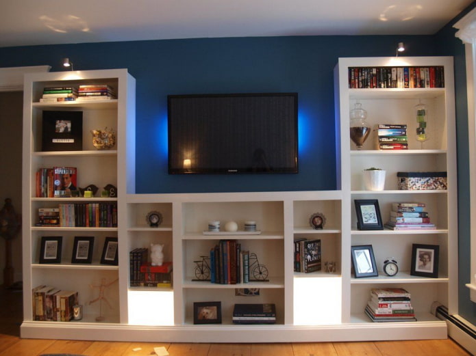 shelf near TV