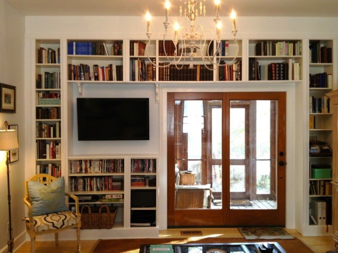 shelf in the living room