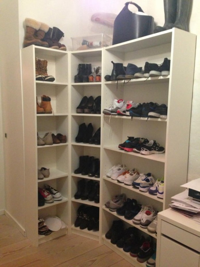 hallway shelves from a rack