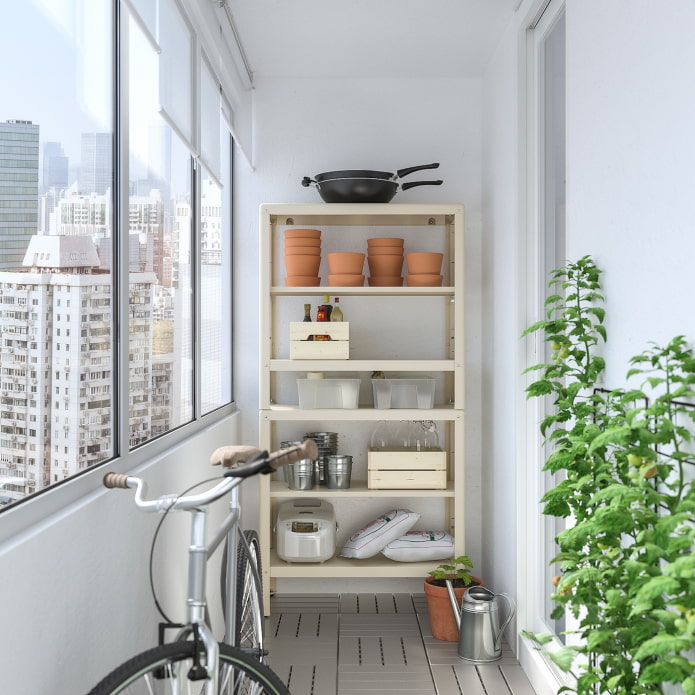 shelf on the balcony