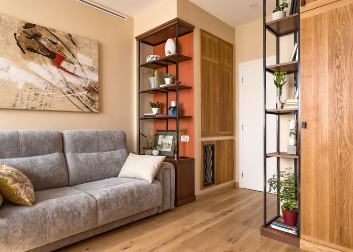 rack structure in the living room interior