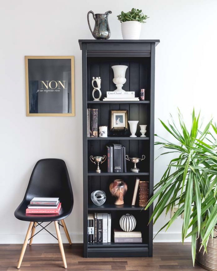 black shelving unit in interior