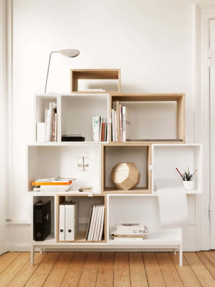 mdf shelving unit in the interior