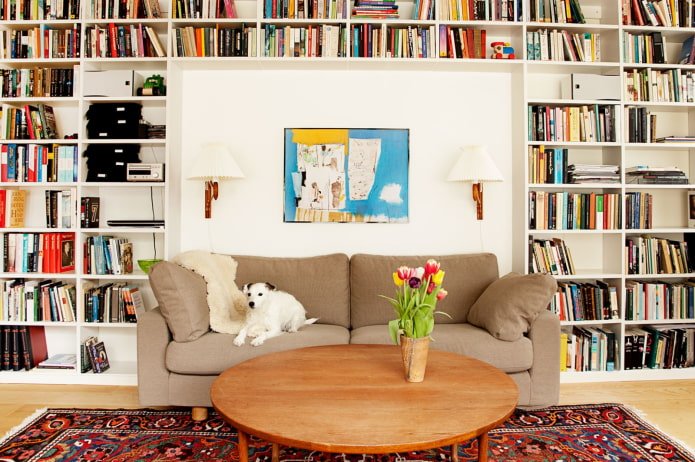 book rack in the interior