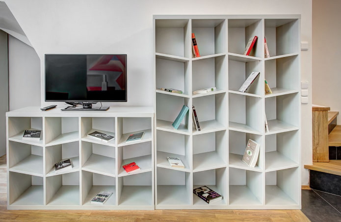 white shelving unit in the interior