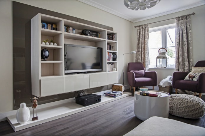 rack structure in the living room interior