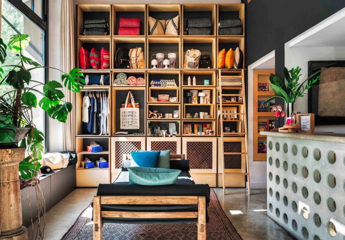 clothes rack in the interior