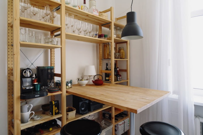 rack structure in the kitchen interior