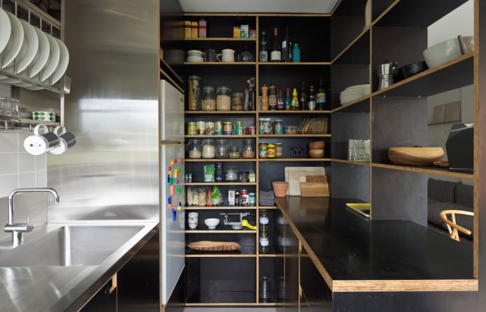 rack structure in the kitchen interior
